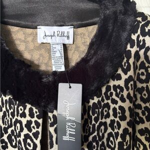 Joseph Ribkoff Black and Cream Robe with Elegant Trim